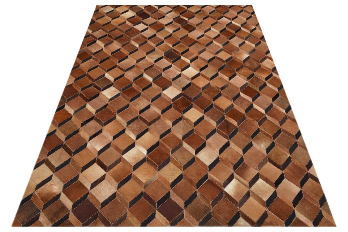 Cubic Mosaic – Patchwork leather rug