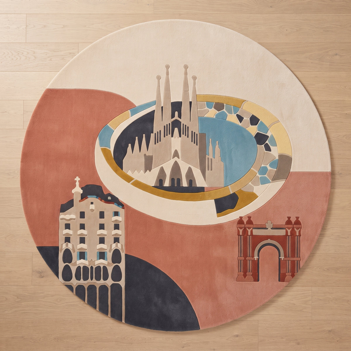 Barcelona Icons – Handgetufteter Designteppich