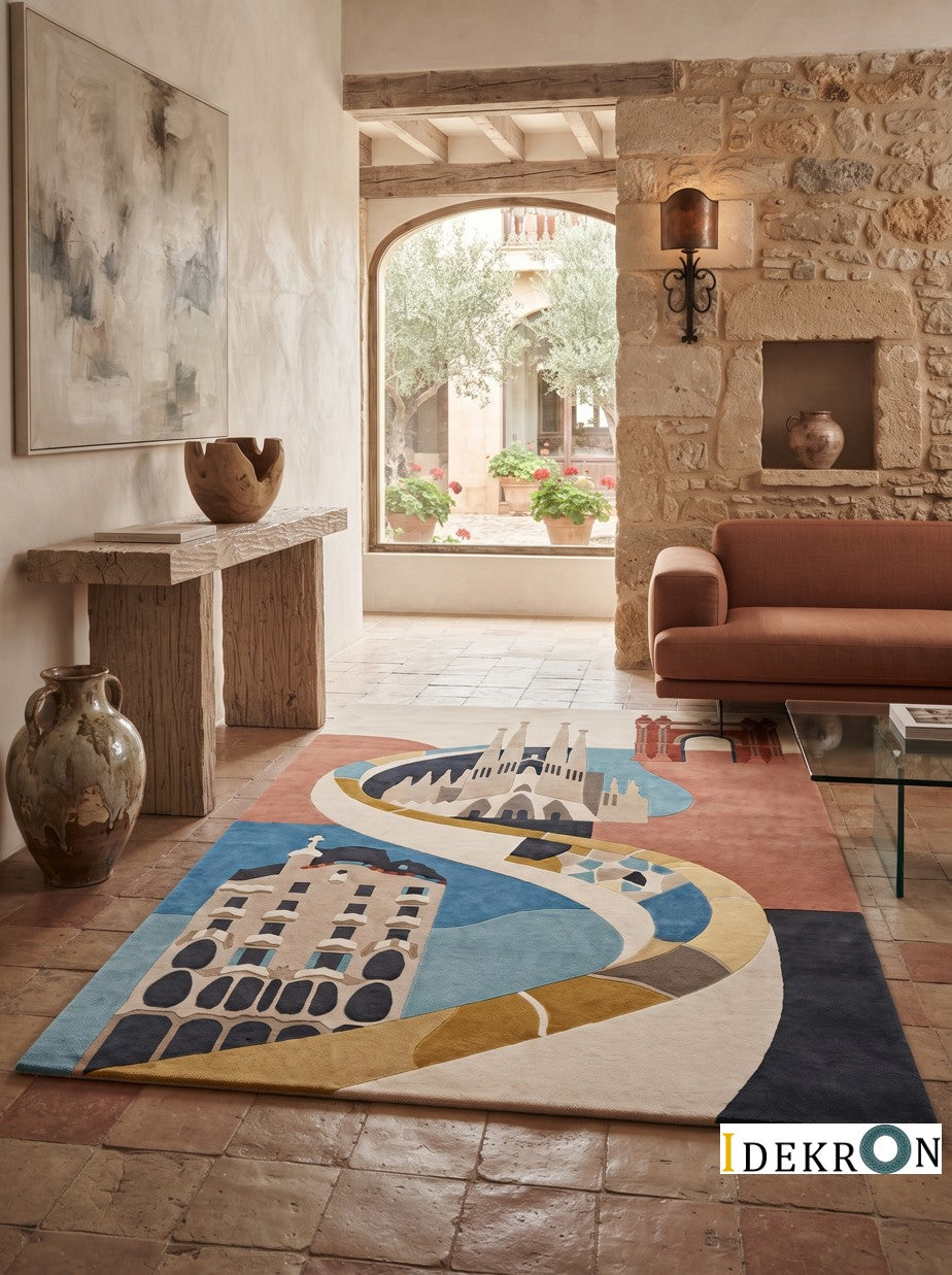 Barcelona Icons – Handgetufteter Designteppich
