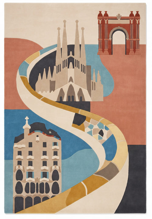 Barcelona Icons – Handgetufteter Designteppich