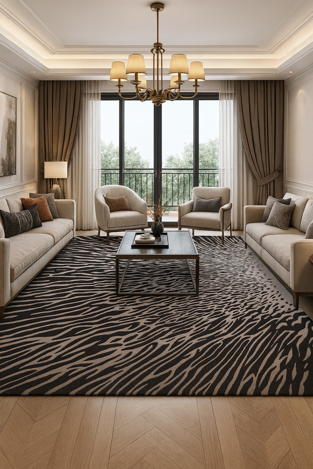 Organic Flow – Wollteppich in Anthrazit & Taupe