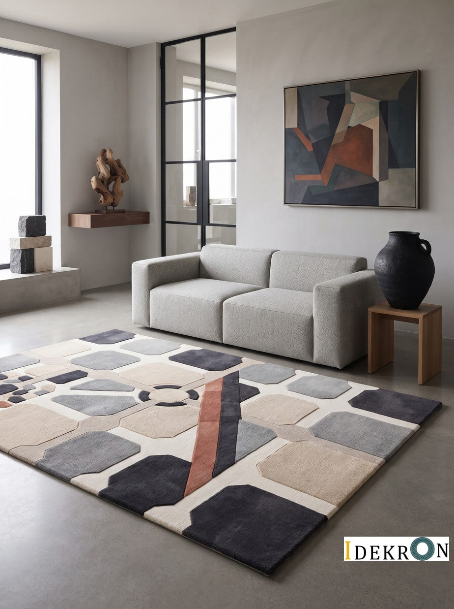 Barcelona Grid – Handgetufteter Designteppich