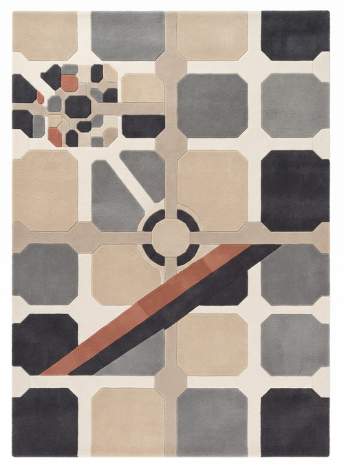 Barcelona Grid – Handgetufteter Designteppich
