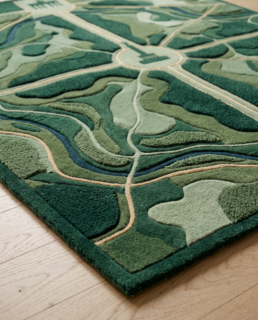 Berlin Green – Handgetufteter Designteppich