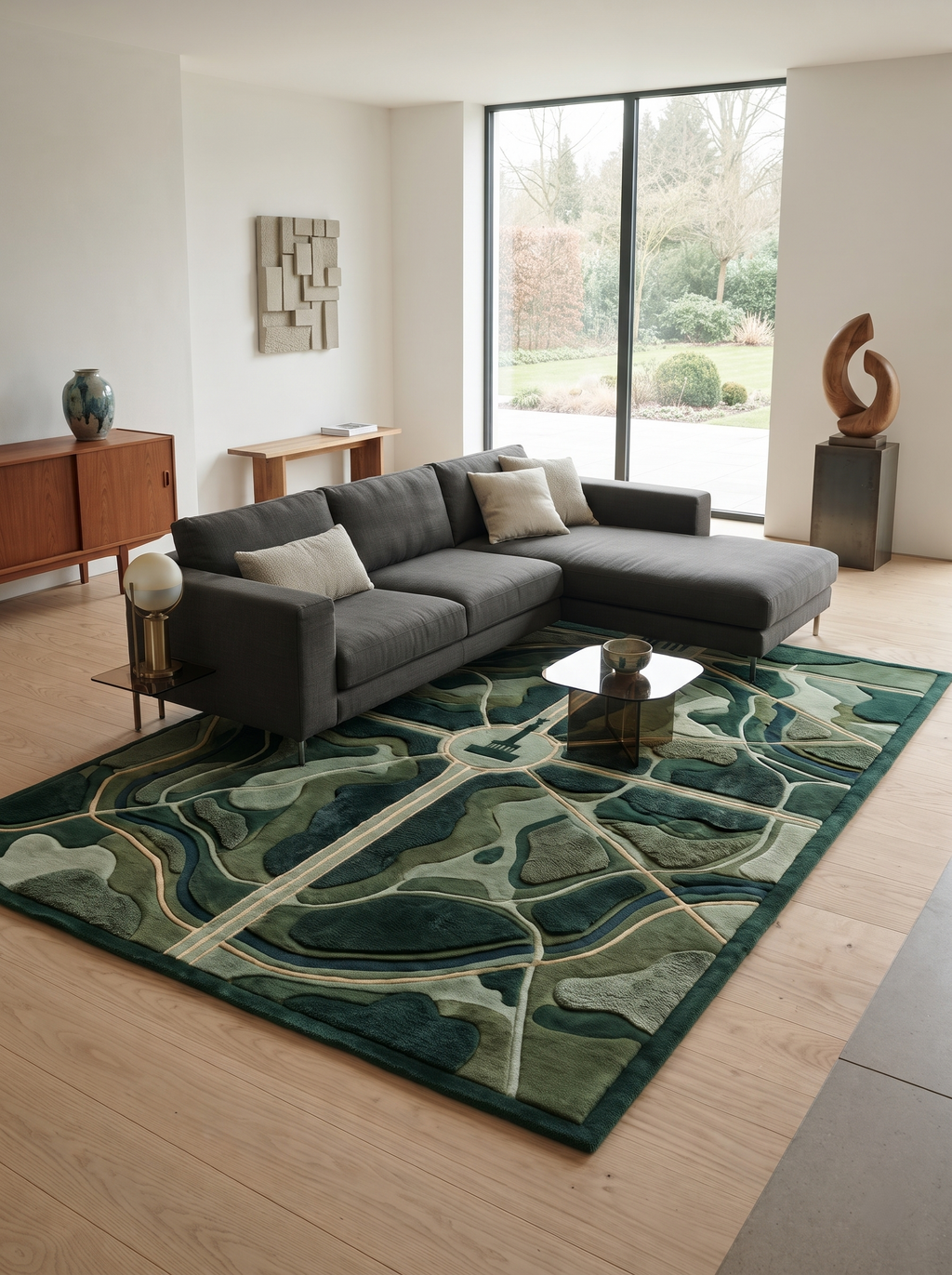 Berlin Green – Handgetufteter Designteppich