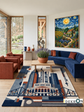 Frankfurt Skyline – Handgetufteter Designteppich