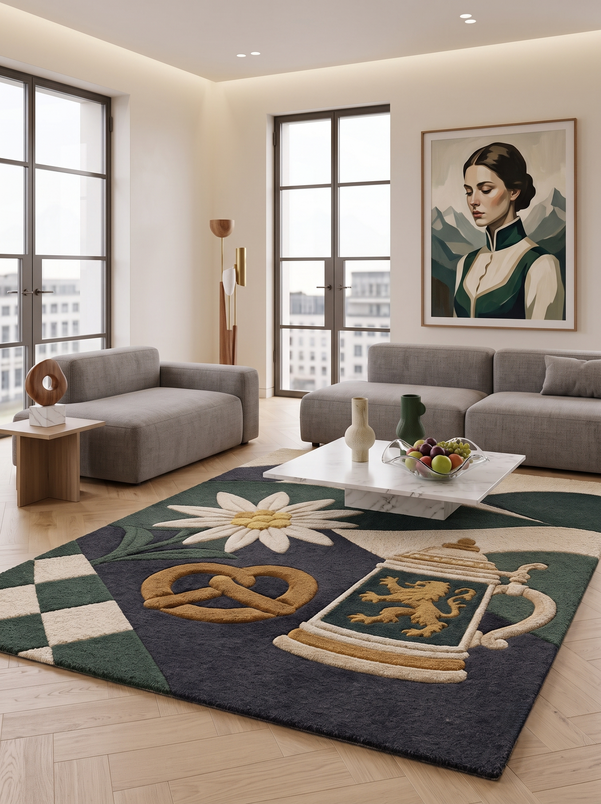 Bavarian Reverie – Handgetufteter Designteppich