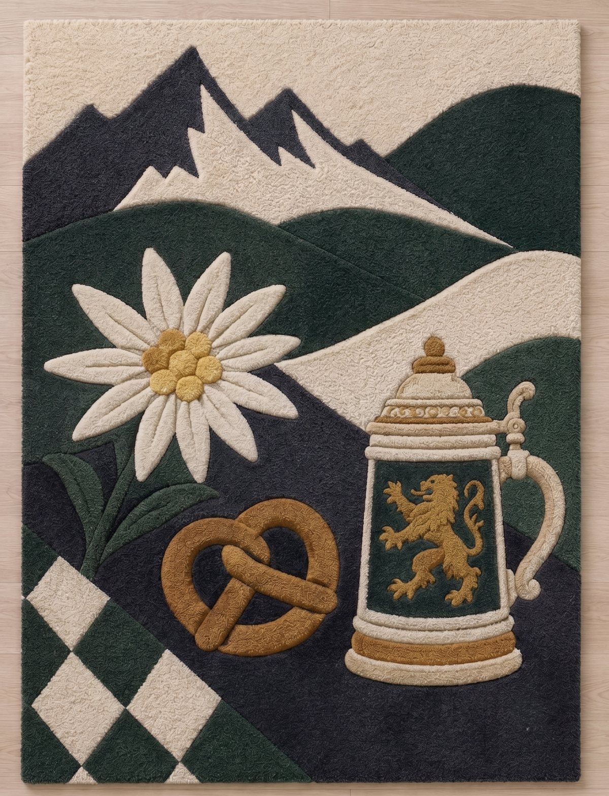 Bavarian Reverie – Handgetufteter Designteppich