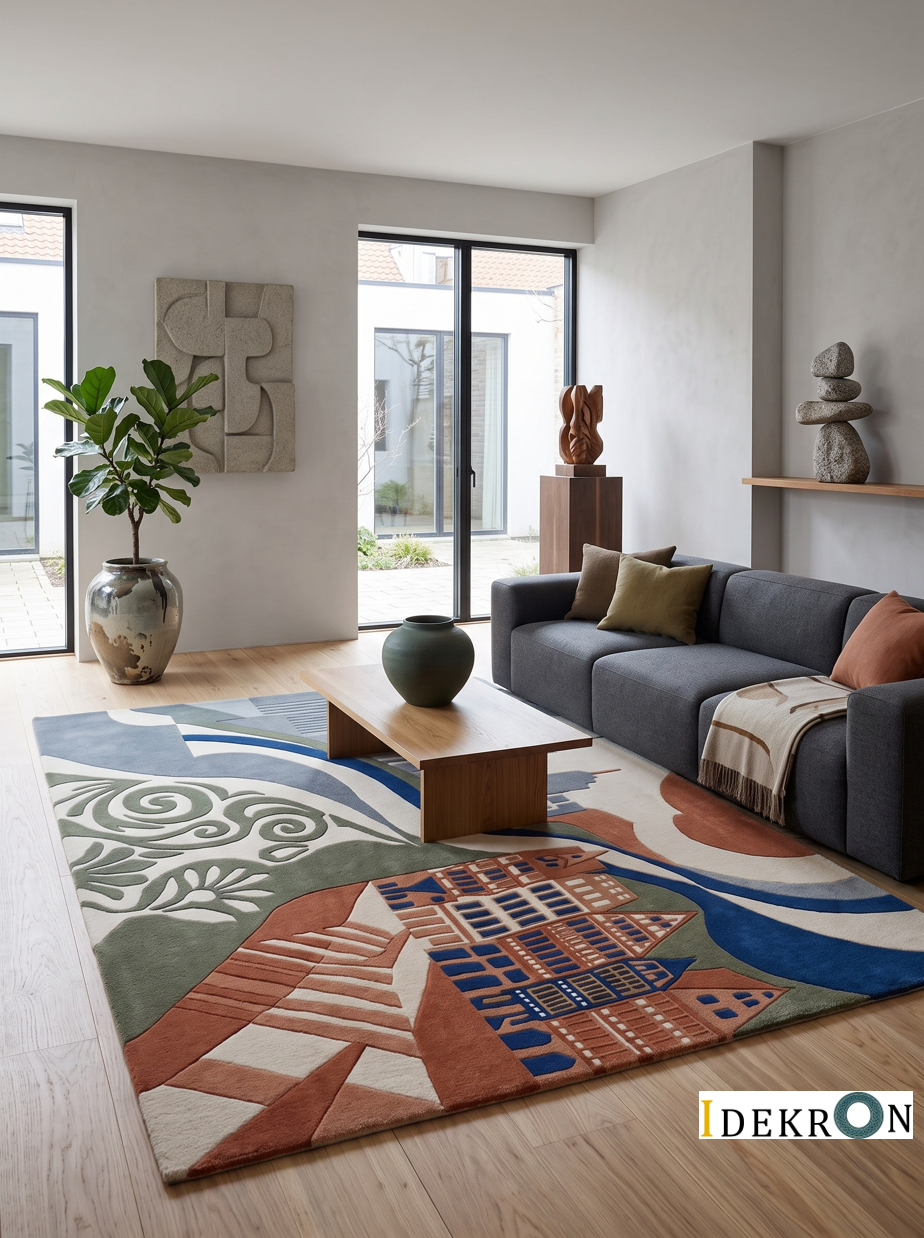 Frankfurt Rhythm – Handgetufteter Designteppich