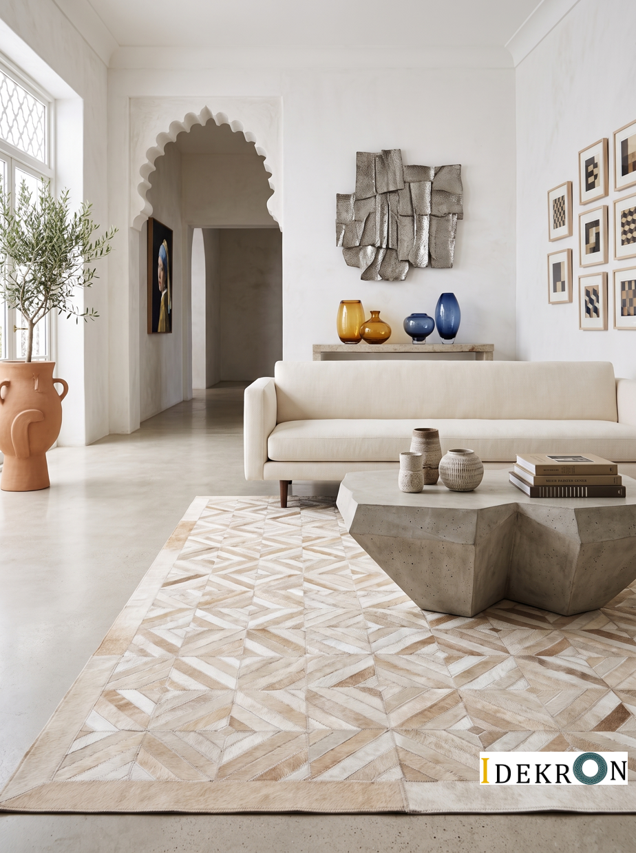 Diamond Mosaic – Patchwork leather rug