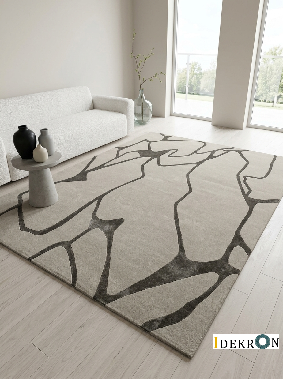 Stone Contours – Teppich mit organischem Linienmuster
