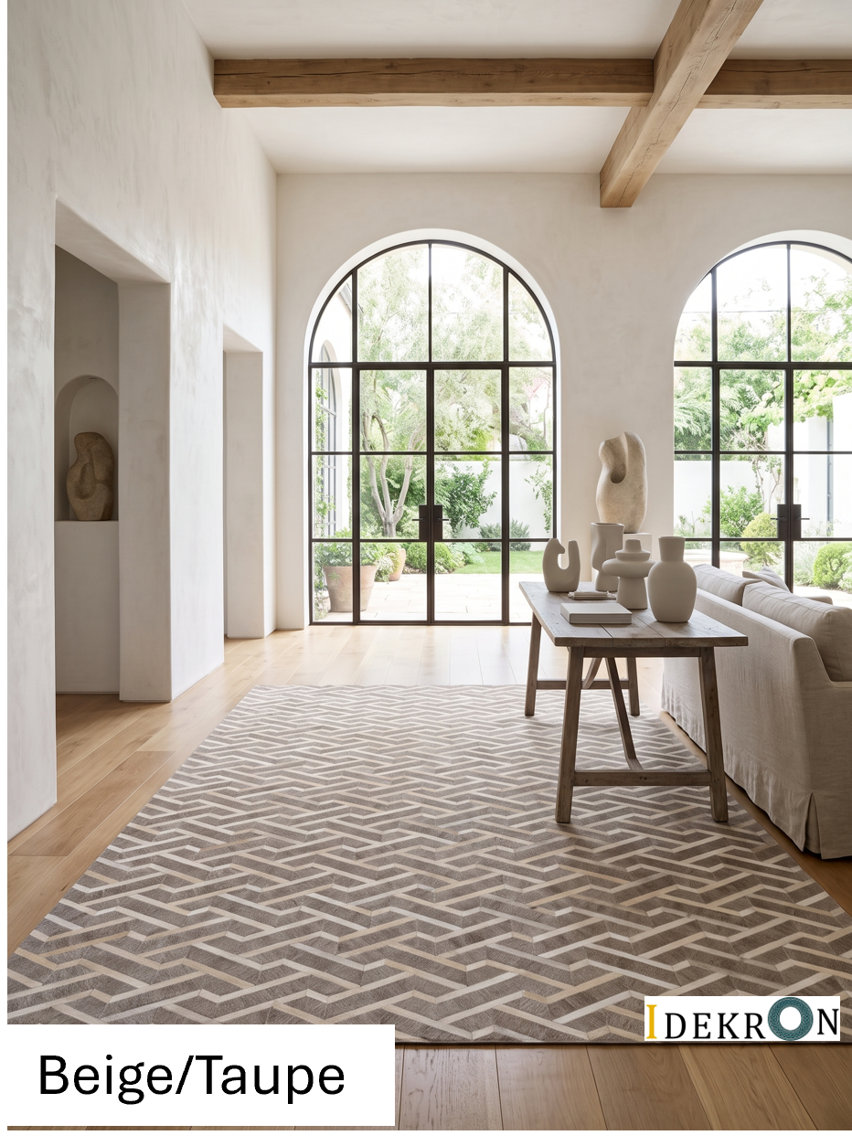 Chevron Perspective – Patchwork leather rug