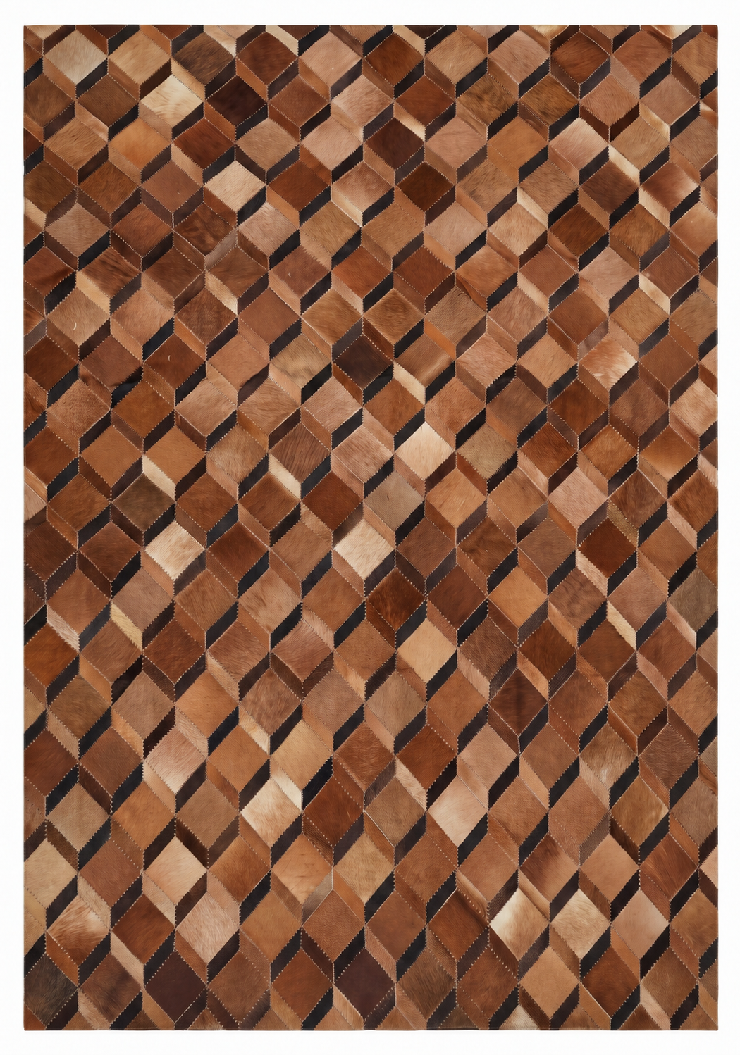 Cubic Mosaic – Patchwork leather rug