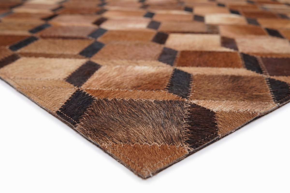 Cubic Mosaic – Patchwork leather rug