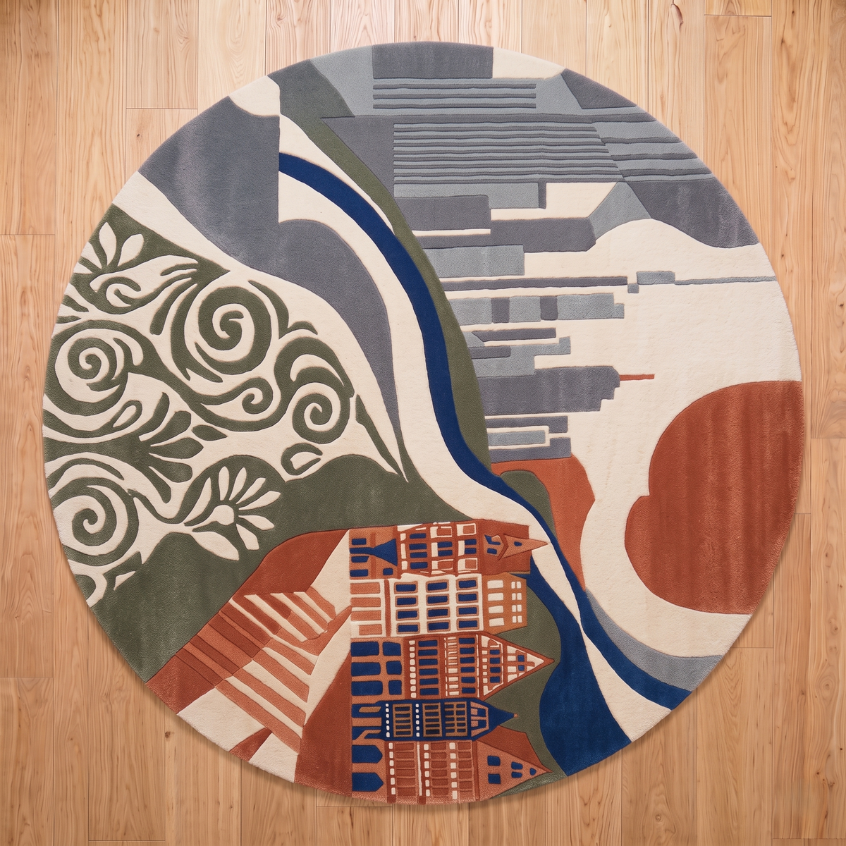 Frankfurt Rhythm – Handgetufteter Designteppich