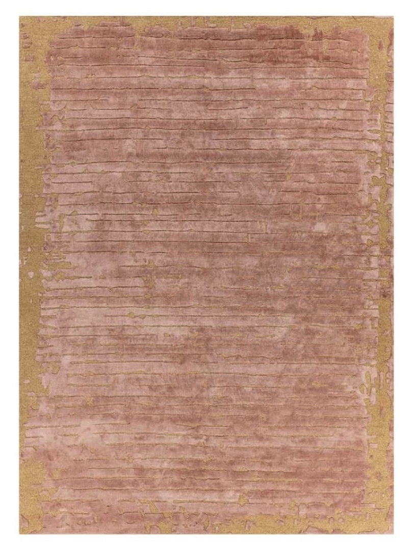 Rose Traces – Abstract rug in dusty rose & gold