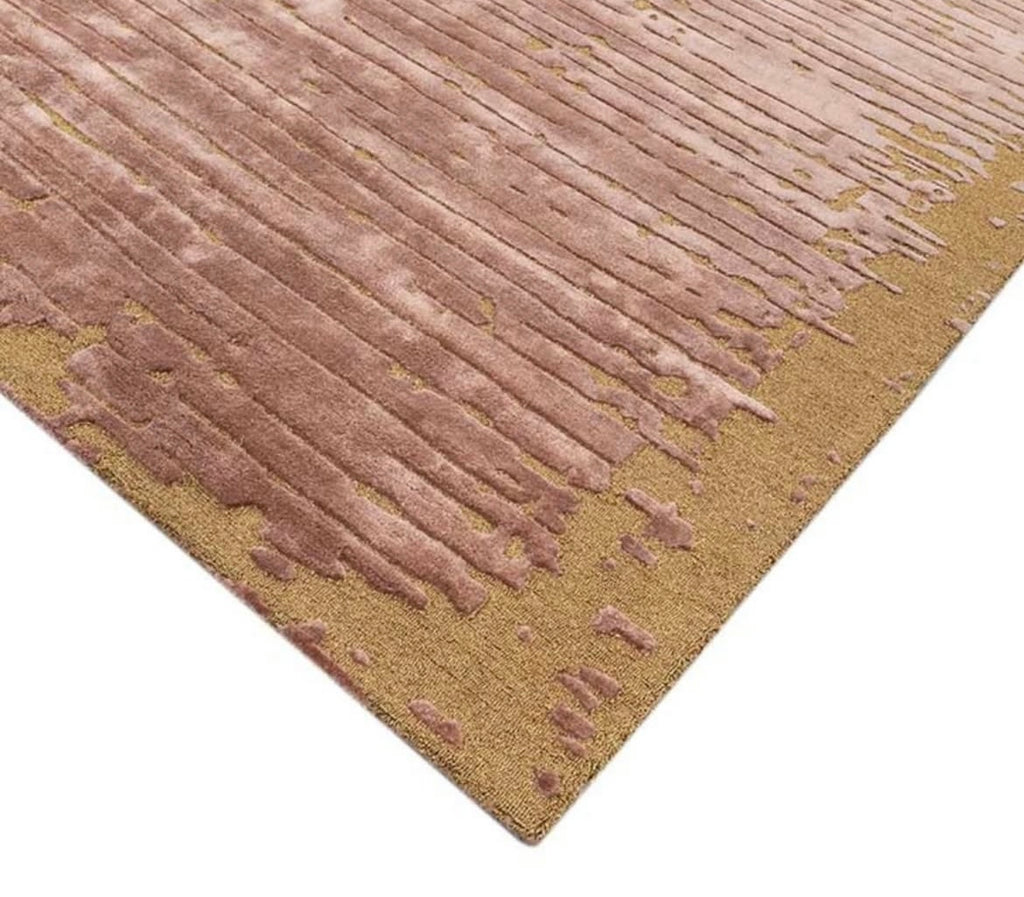 Rose Traces – Abstract rug in dusty rose & gold
