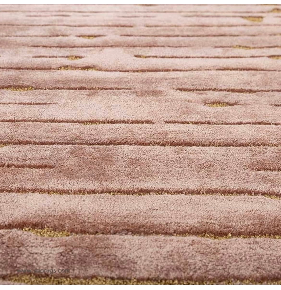 Rose Traces – Abstract rug in dusty rose & gold
