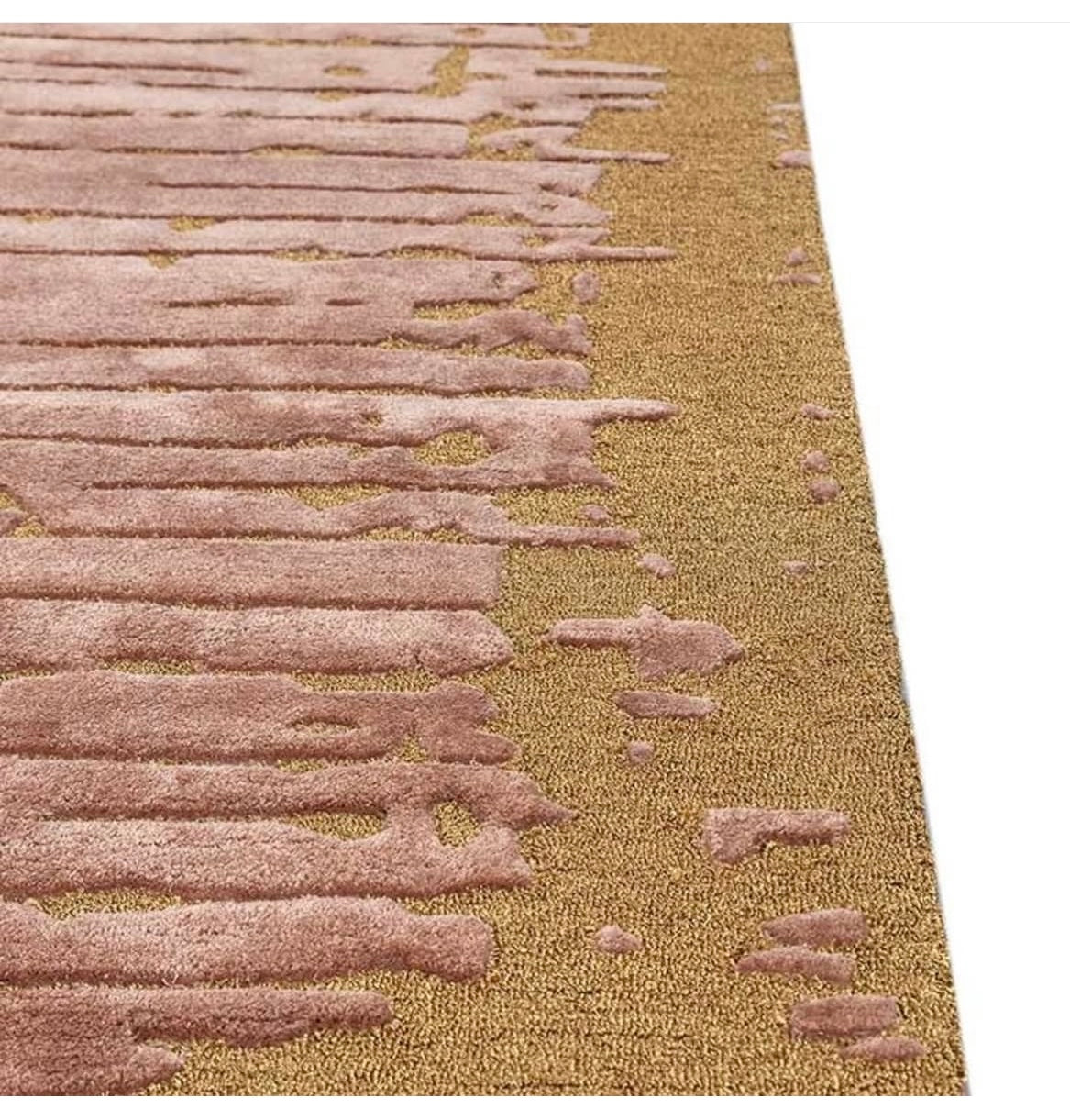 Rose Traces – Abstract rug in dusty rose & gold