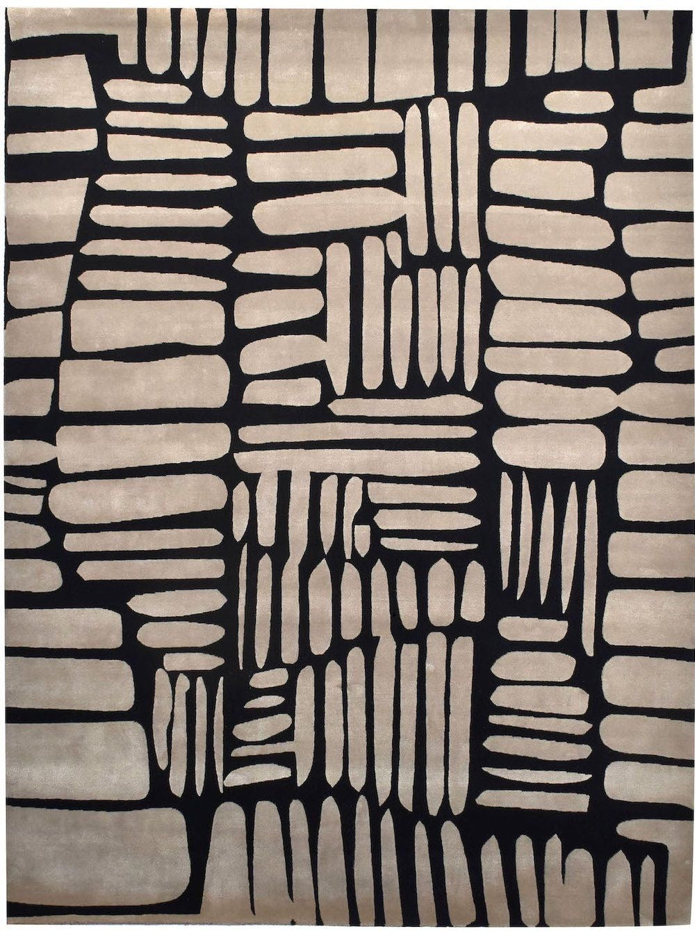 Terra Composition – Geometric rug in cream & brown