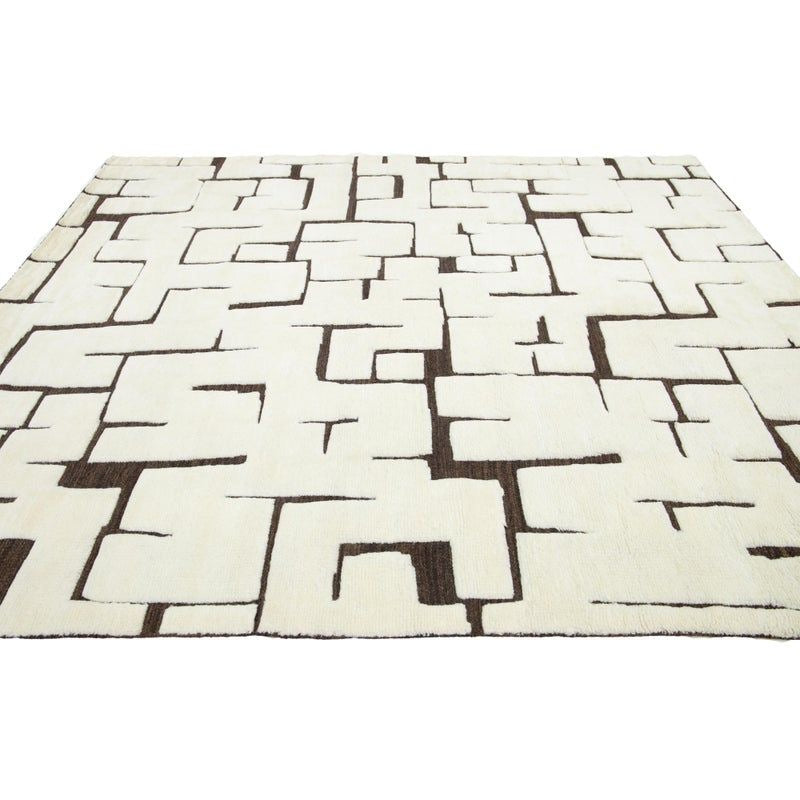 Ivory Labyrinth – Handgeknüpfter Teppich