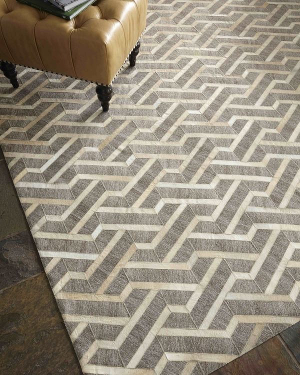 Chevron Perspective – Patchwork-Lederteppich