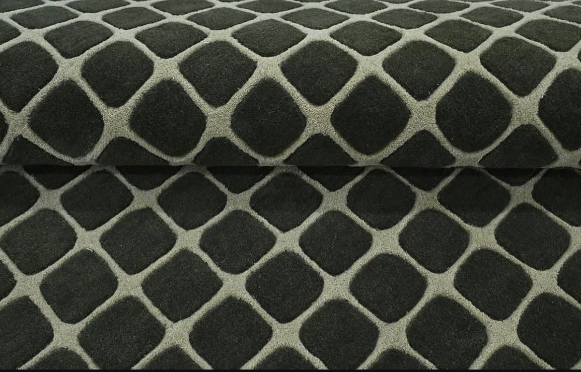 Sage Mosaic – Wool rug with a tile pattern