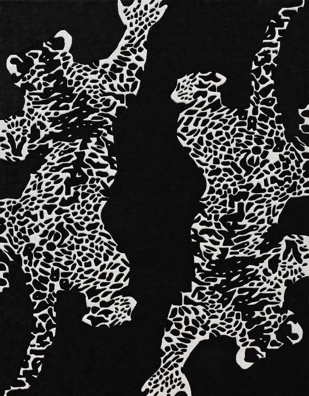Leopard Noir – Teppich mit Leopardenmotiv