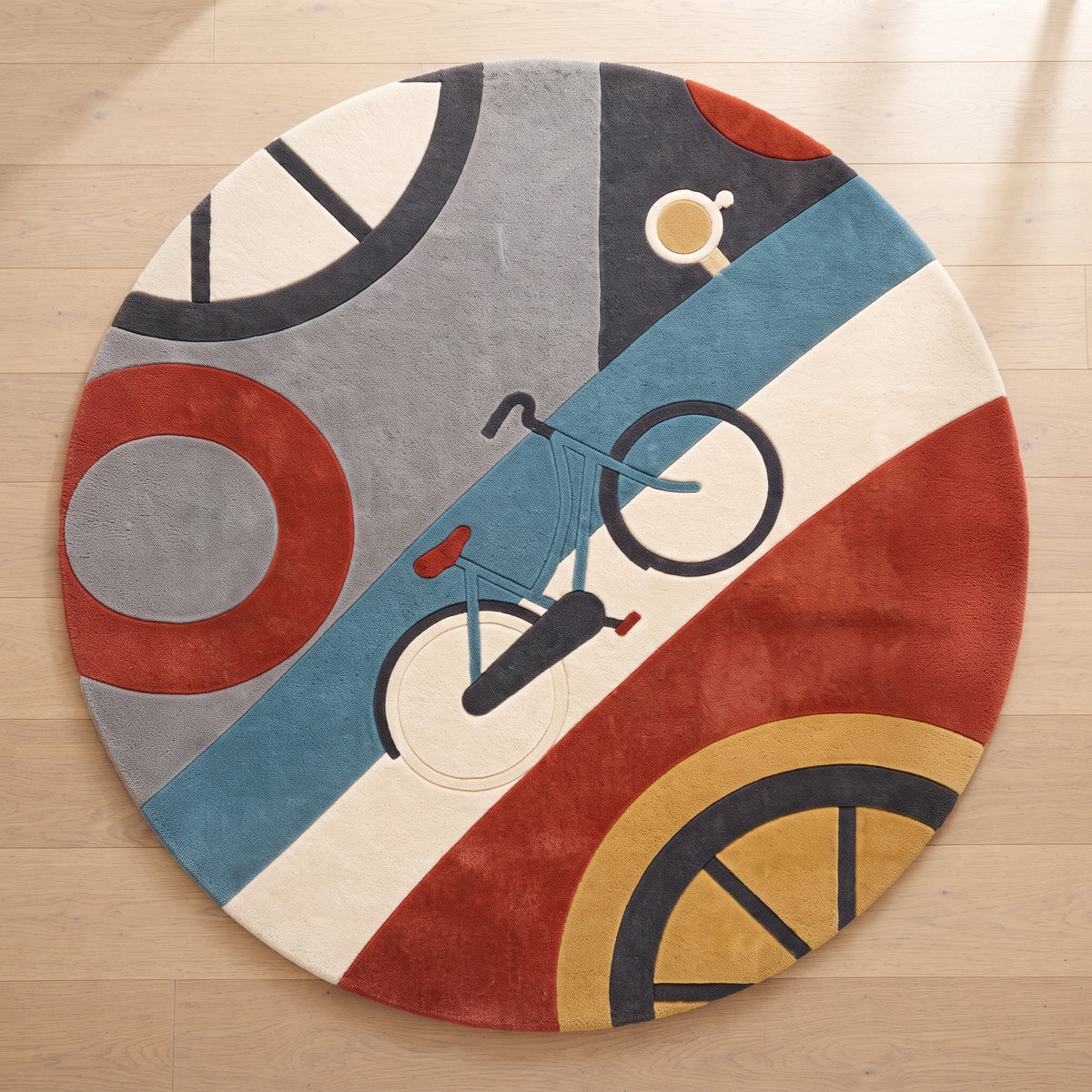 Amsterdam Cycle – Handgetufteter Designteppich