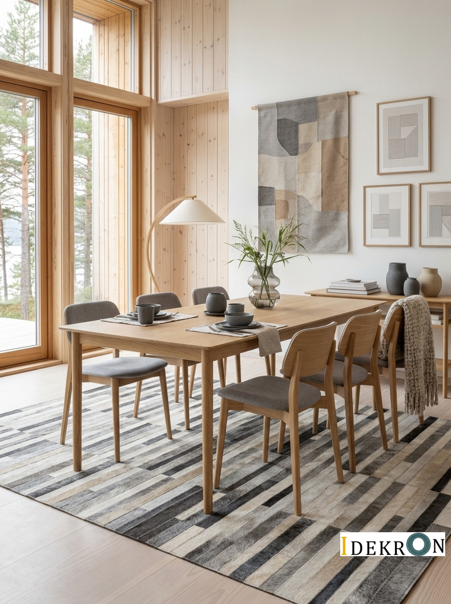 Stone Stripes – Patchwork-Lederteppich