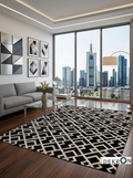 Monochrome Diamonds – Patchwork leather rug