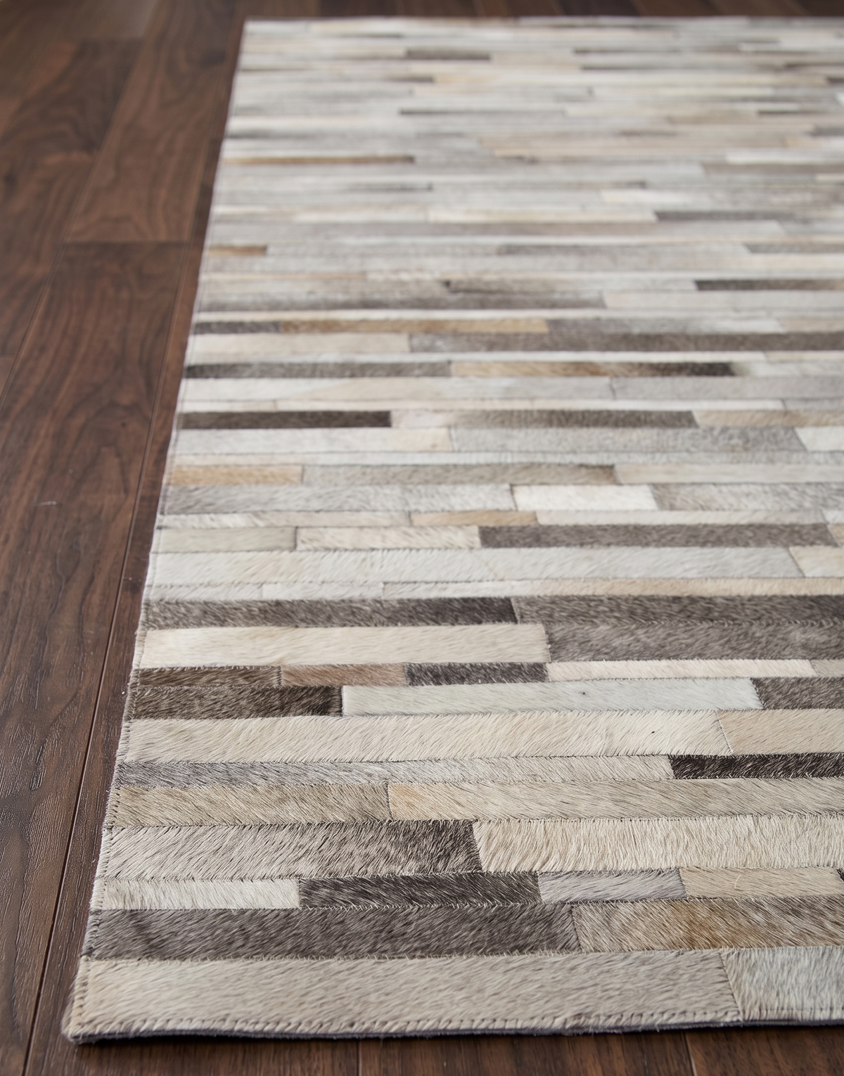 Stone Stripes – Patchwork leather rug