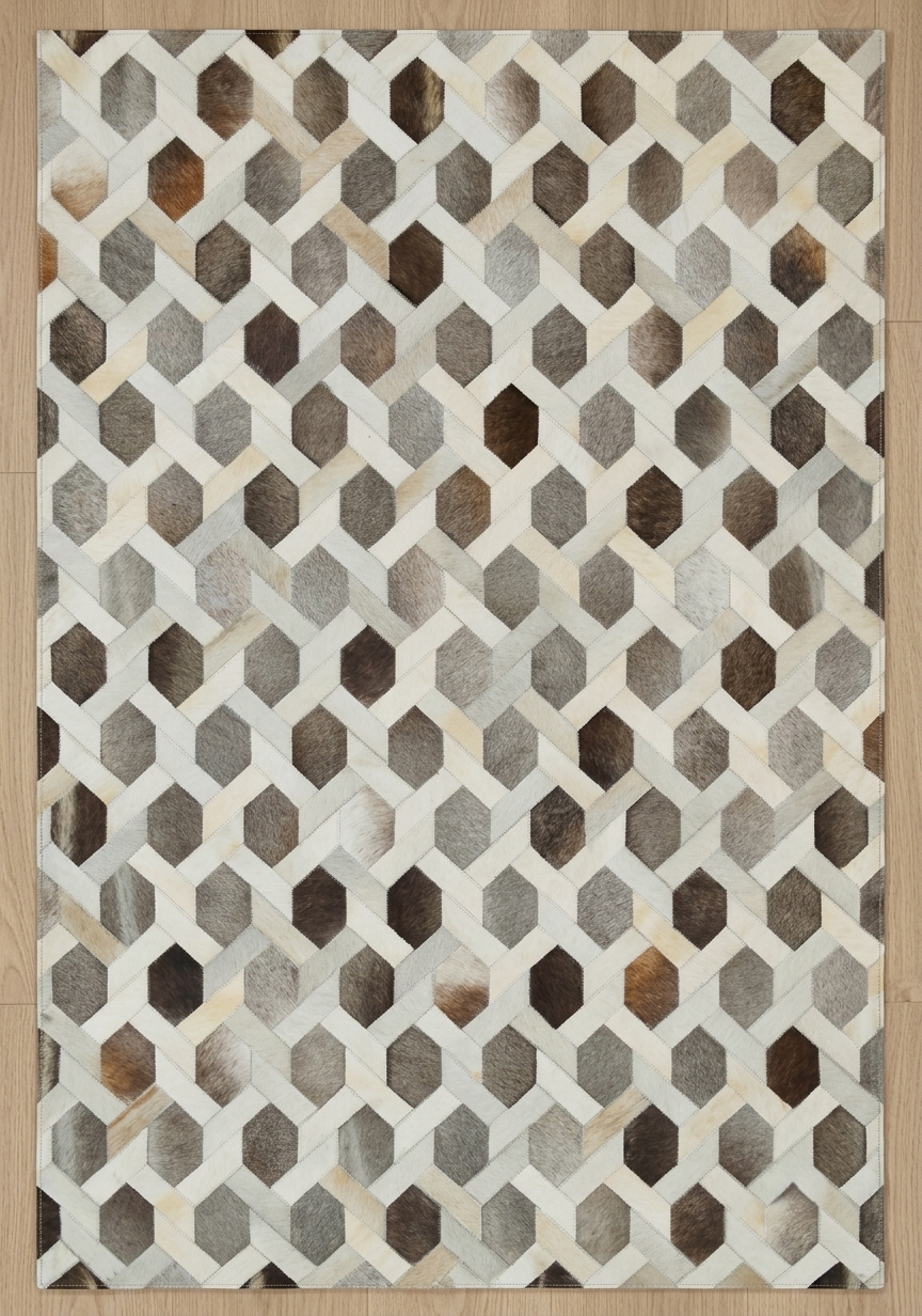 Cubic Interlace – Patchwork-Lederteppich