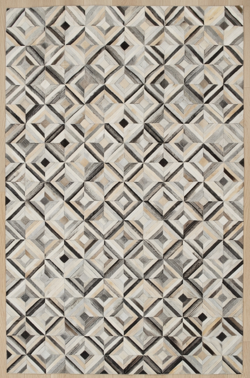 Diamond Composition – Patchwork leather rug