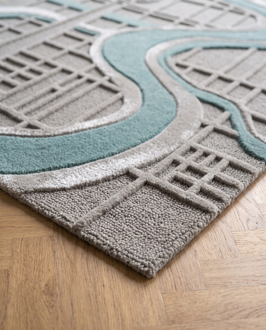 Berlin Riverlines – Handgetufteter Designteppich