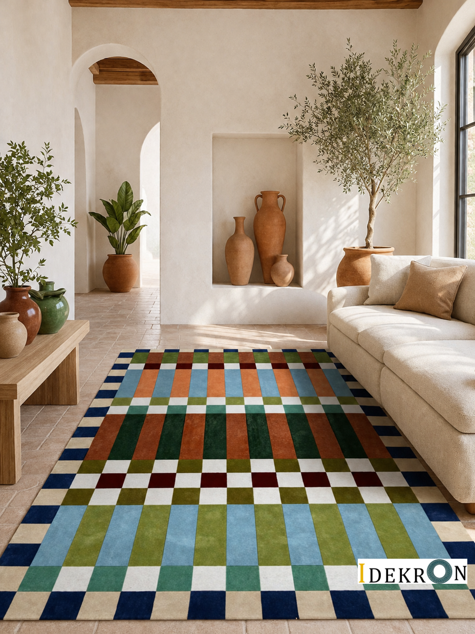 Chromatic Study – Bauhaus-inspired wool rug