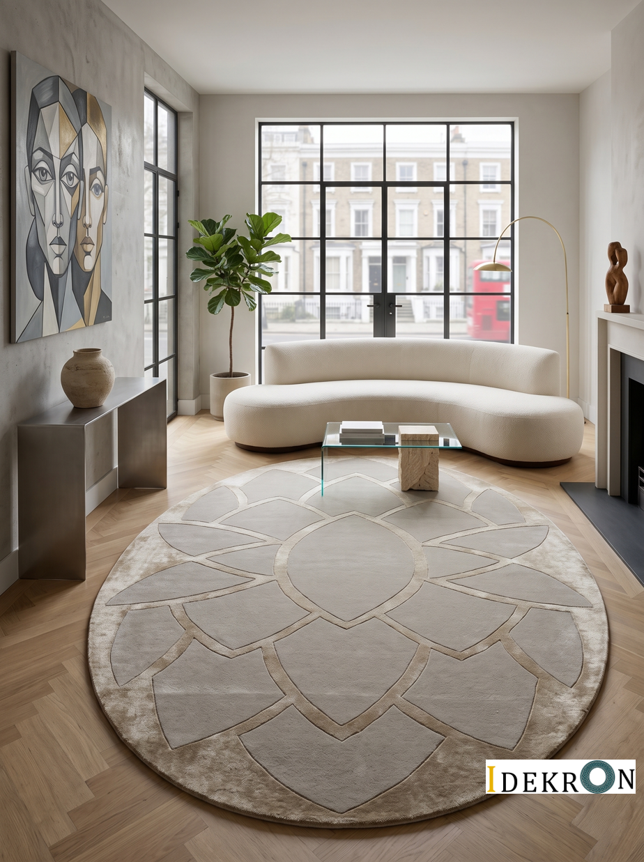 Lotus Harmony – Ovaler handgetufteter Teppich