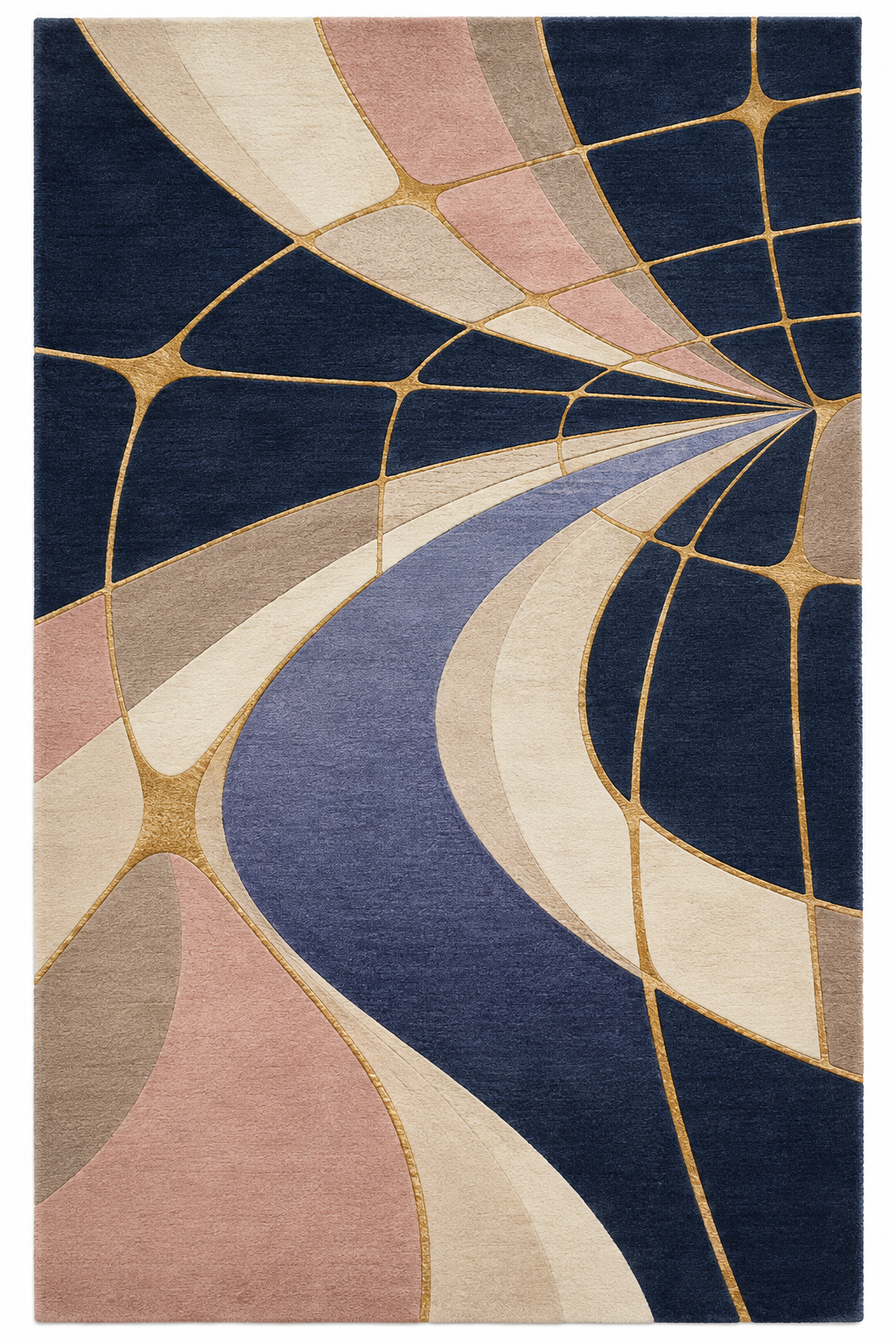 Gilded Passage – gesamtes Teppichdesign in der Draufsicht