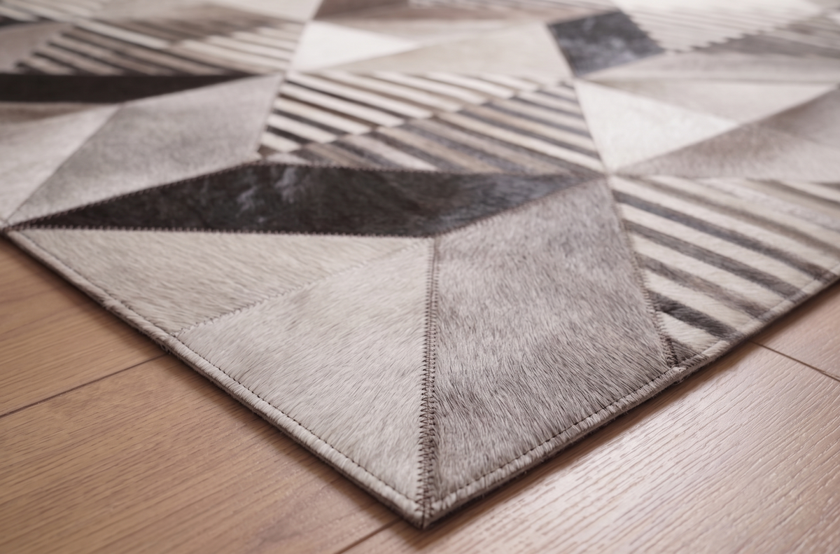 Prism Stripes – Patchwork leather rug
