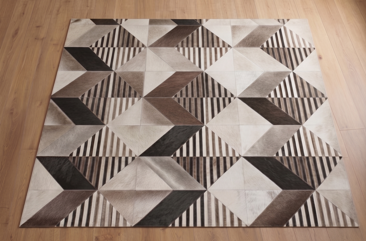 Prism Stripes – Patchwork leather rug