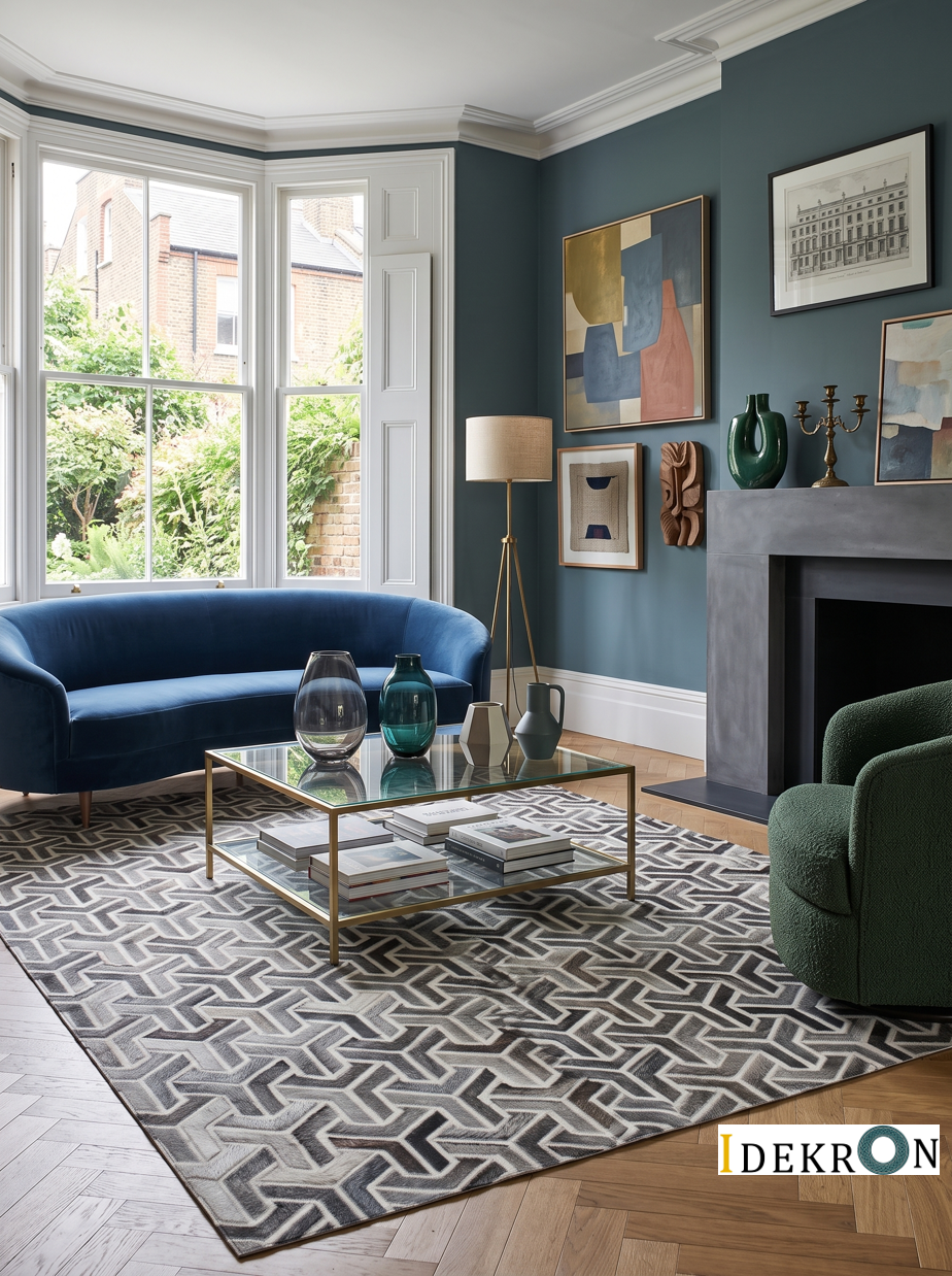 Trinity – Geometric patchwork leather rug