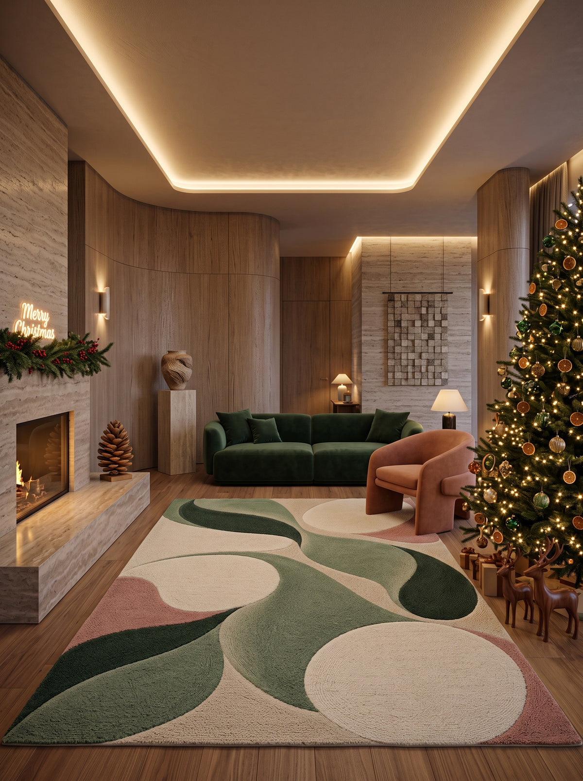 Mistletoe Drift – Teppich im eingerichteten Wohnzimmer