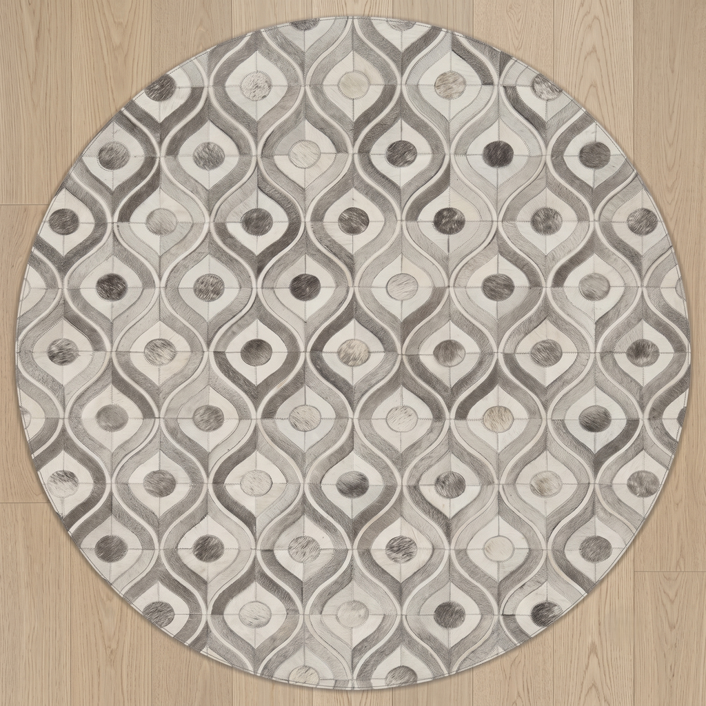 Retro Orbit – Patchwork-Lederteppich