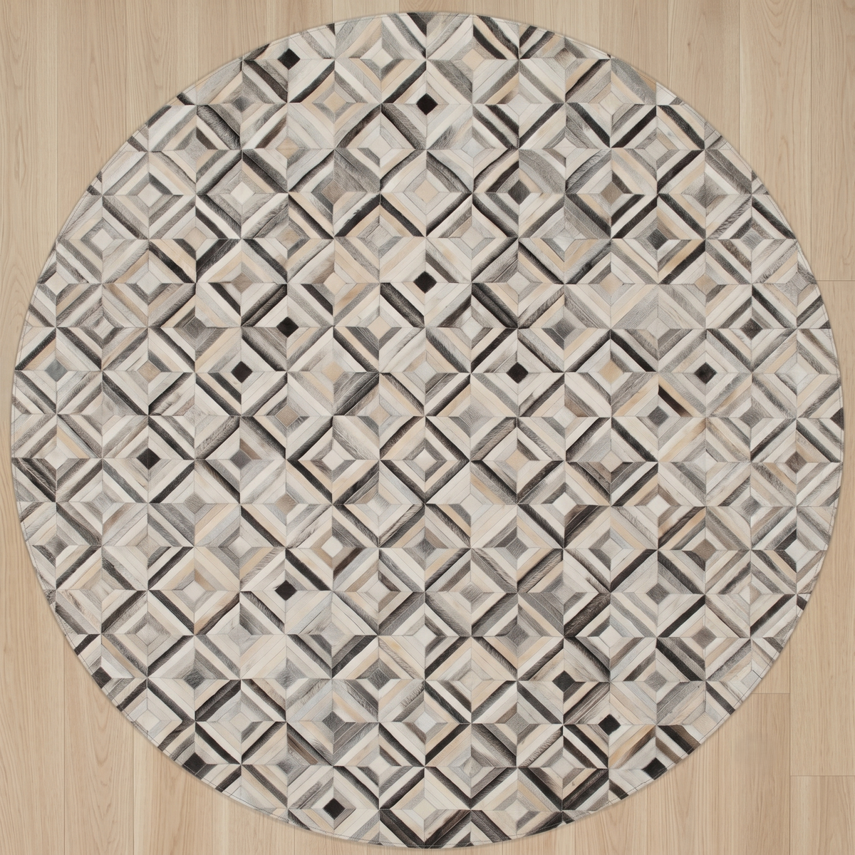 Diamond Composition – Patchwork leather rug