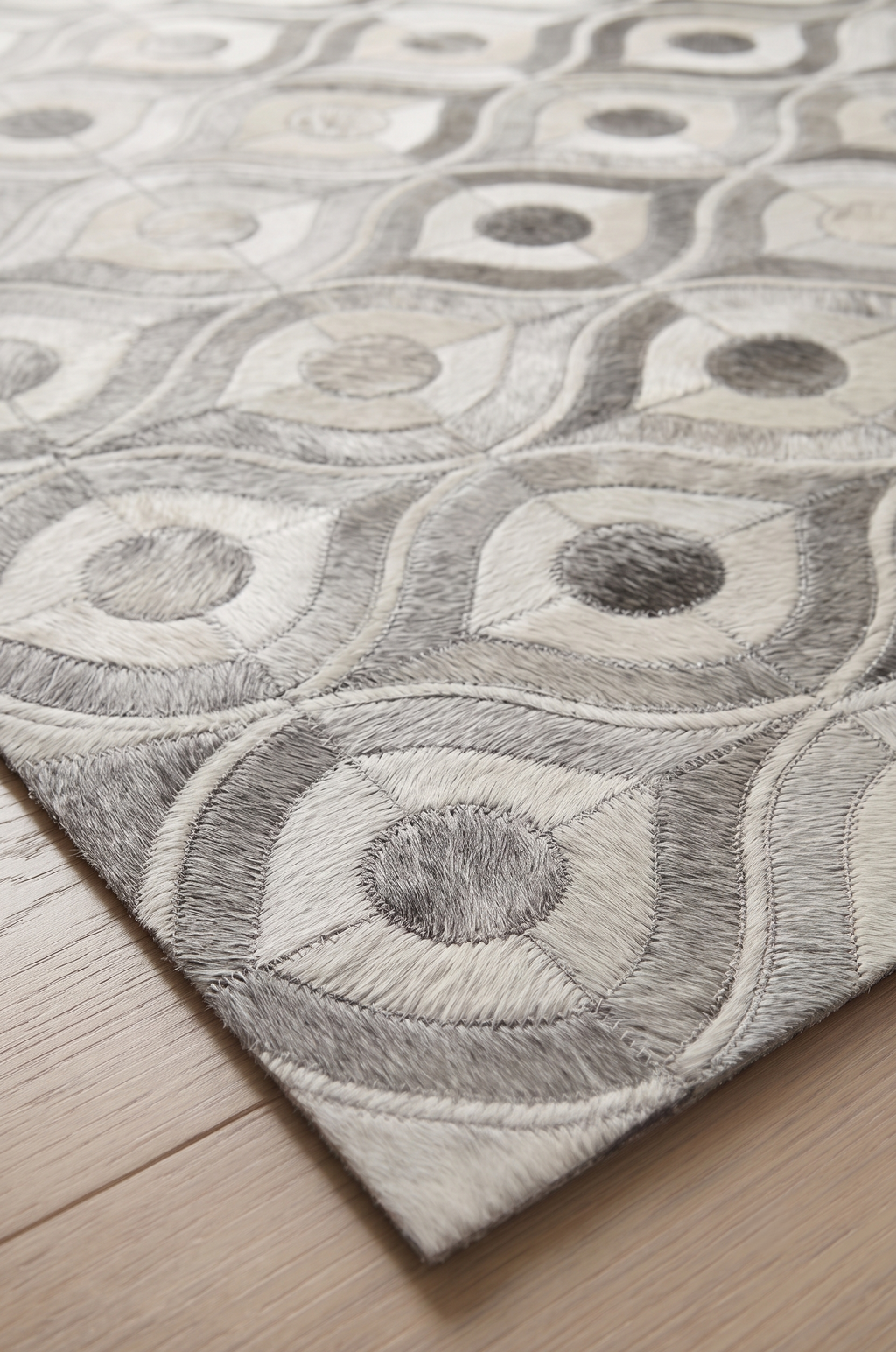 Retro Orbit – Patchwork-Lederteppich