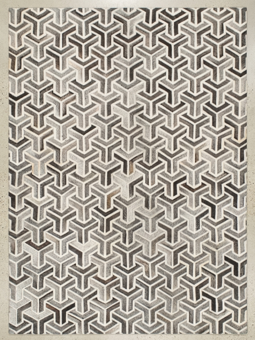 Trinity – Geometric patchwork leather rug